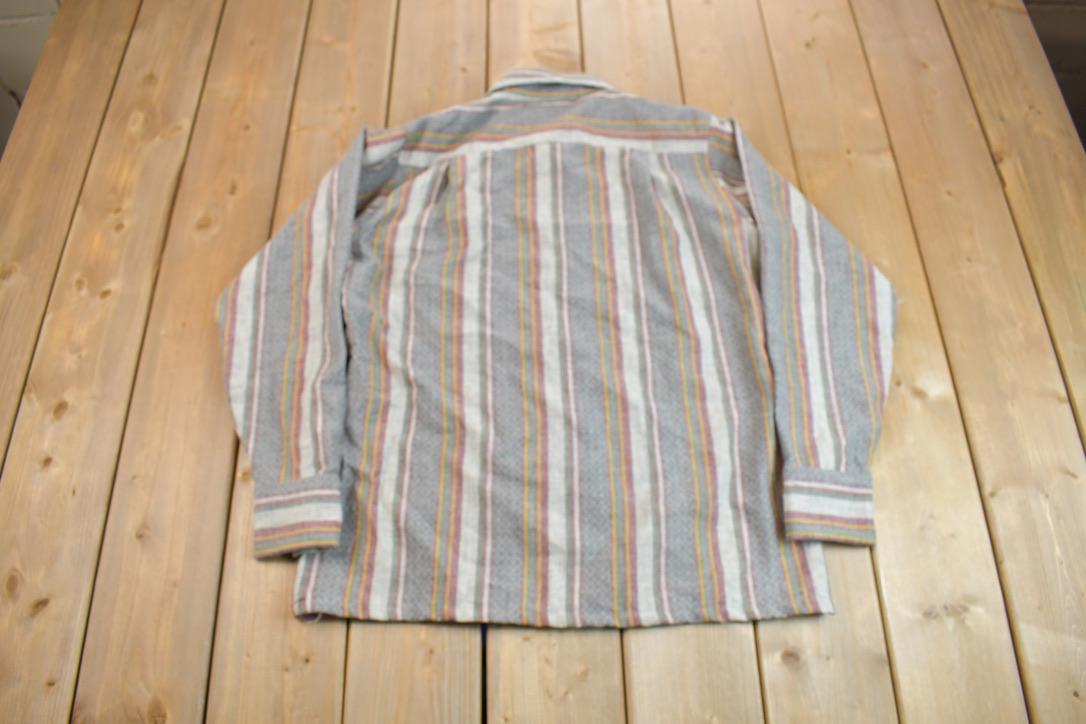 True Vintage 1970s Puritan Aqua Plus Striped Button Up Shirt