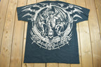 Vintage 2001 Deadstock Liquid Blue Dragon Wizard Big Graphic T-Shirt