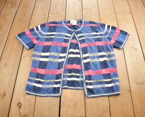 Vintage 1990s Christopher & Banks Knit Cardigan Short Sleeve Sweater