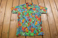Vintage 1990s Tropical All Over print Button Up Shirt  Made in USA  Abstract Pattern  Casual Shirt  Formal Shirt