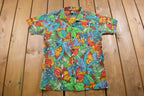 Vintage 1990s Tropical All Over print Button Up Shirt  Made in USA  Abstract Pattern  Casual Shirt  Formal Shirt