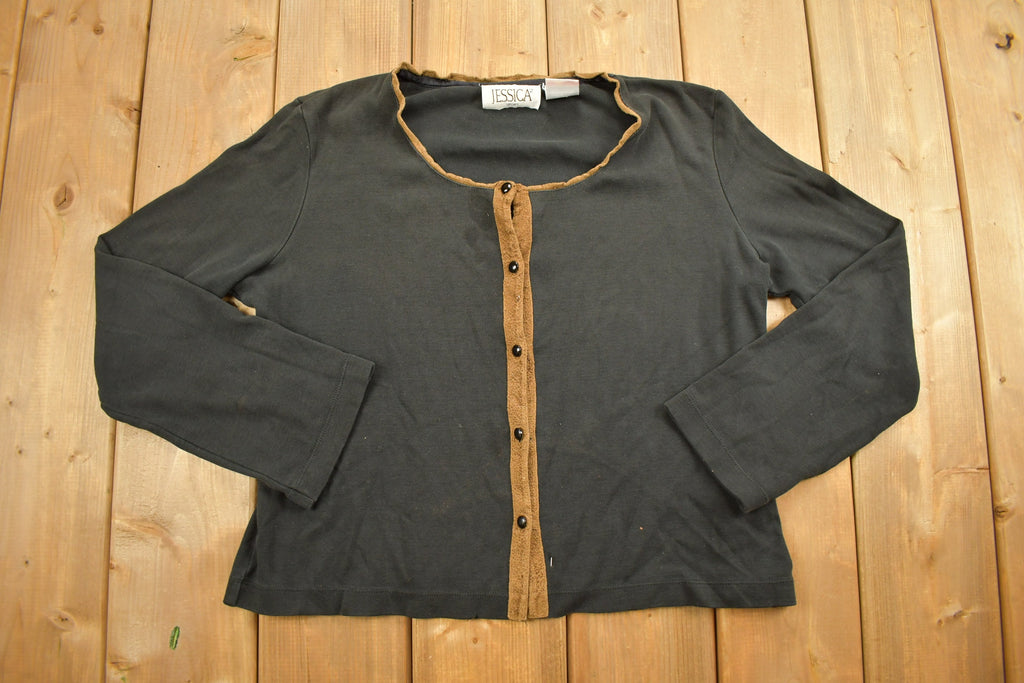 Vintage 1990s Jessica Sport Knit Cardigan Sweater