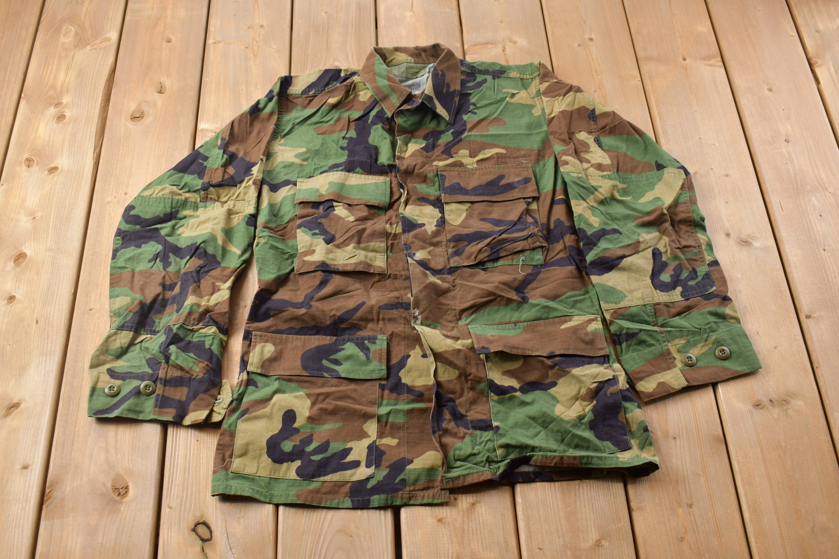 Vintage Military Button Up Shirt