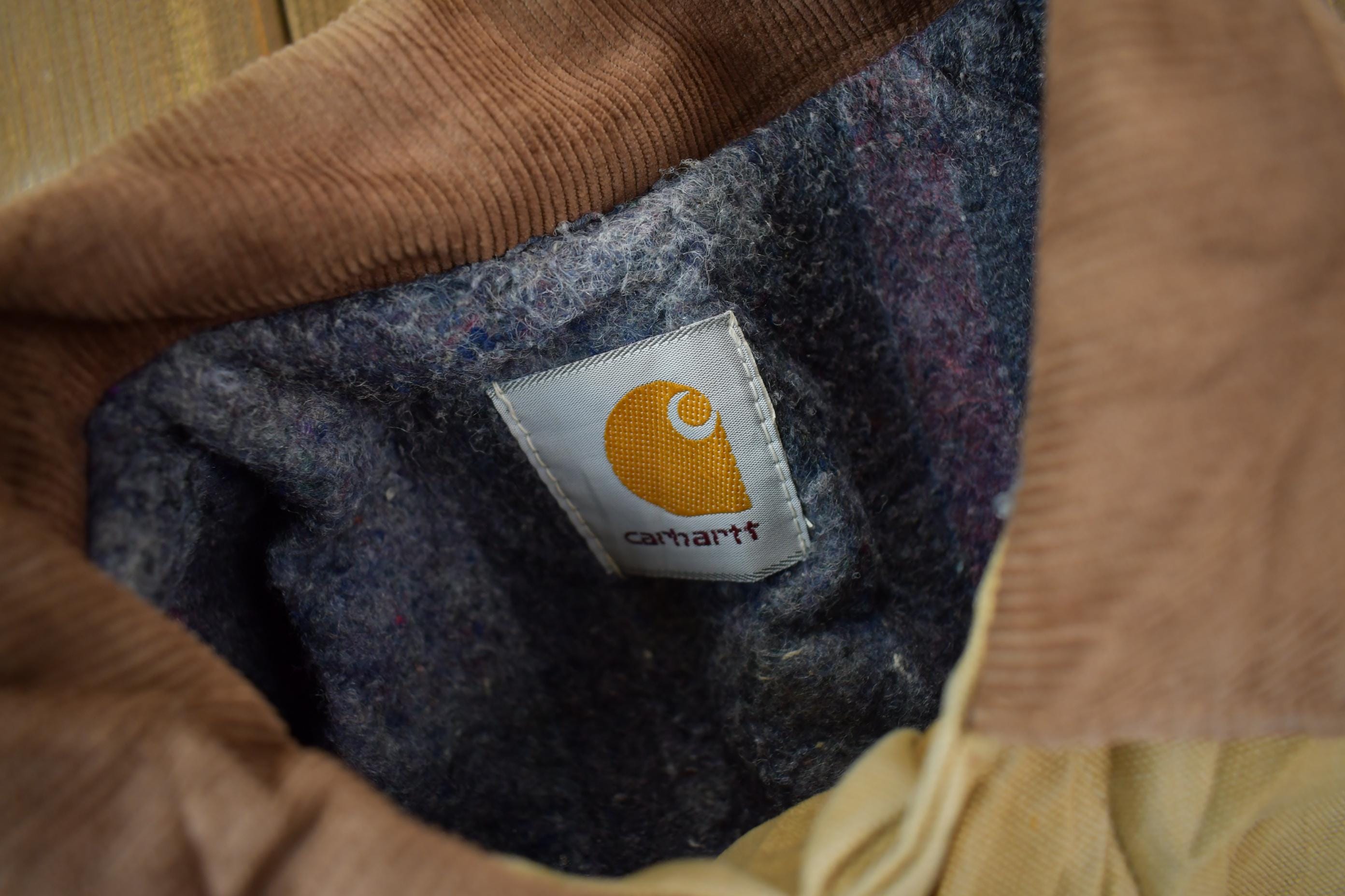 Vintage 1990s Distressed Carhartt Blanket Lined Button Down Jacket Made In USA  Embroidery  Distressed