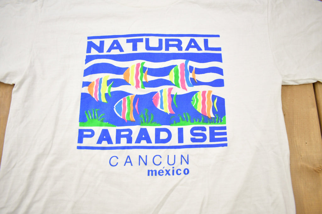 Vintage 1990s Natural Paradise Cancun Mexico Souvenir T Shirt