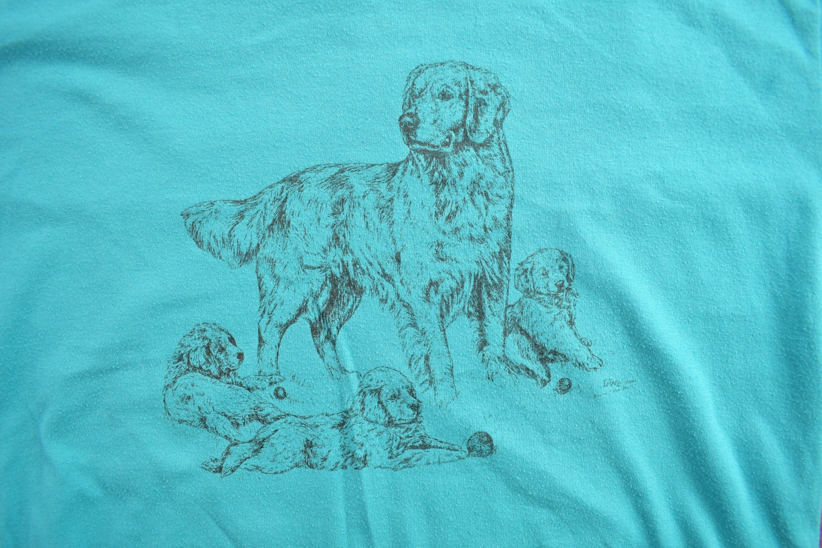 Vintage 90's Dog and Puppies Cute Animal T-Shirt