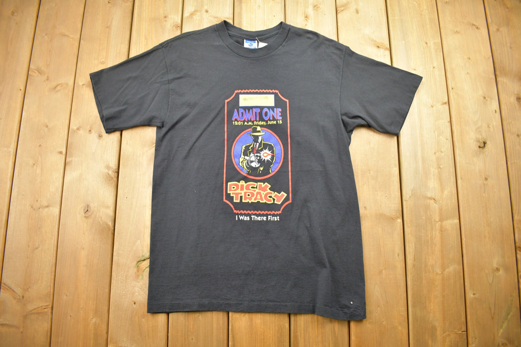 Vintage 1990s Dick Tracy Admit One Graphic T Shirt  80s  90s  Streetwear Fashion  Made In USA  Single Stitch