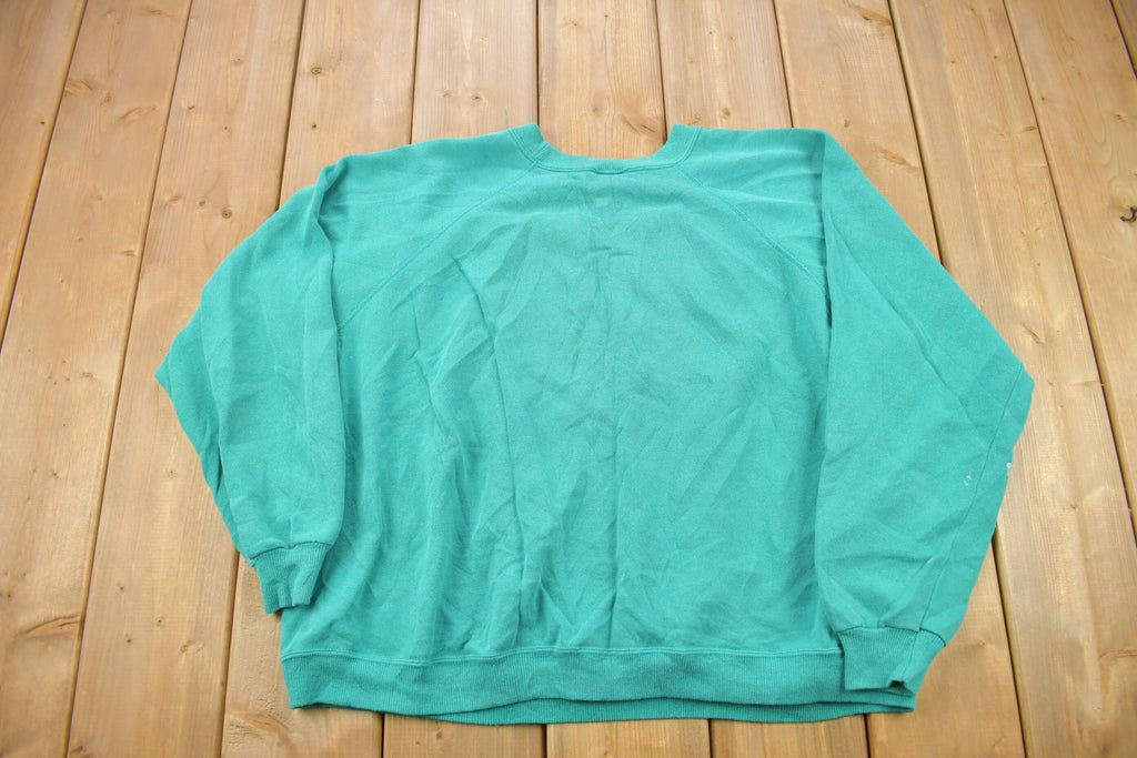 Vintage 1990s Blank Turquoise Crewneck Sweatshirt