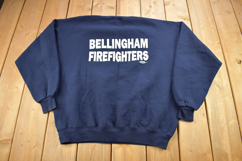 Vintage 1990s Bellingham Firefighters Crewneck / MJ Soffe / Crest Logo / Firefighter Sweatshirt / Streetwear / Made In USA