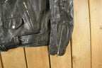 Vintage 1990s Leather Biker Jacket Men's Small