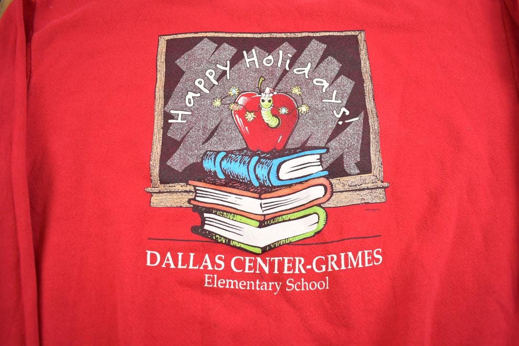 Vintage 1990s Lee Dallas Center Grimes Elementary School Souvenir Travel Crewneck Sweatshirt Made In USA