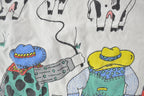 Vintage 1990s Farm Theme Graphic Double Collar T-Shirt