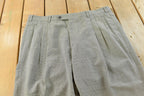Vintage 1980s Pierre Cardin Houndstooth Pleated Wool Trousers Size 39 x 28.5