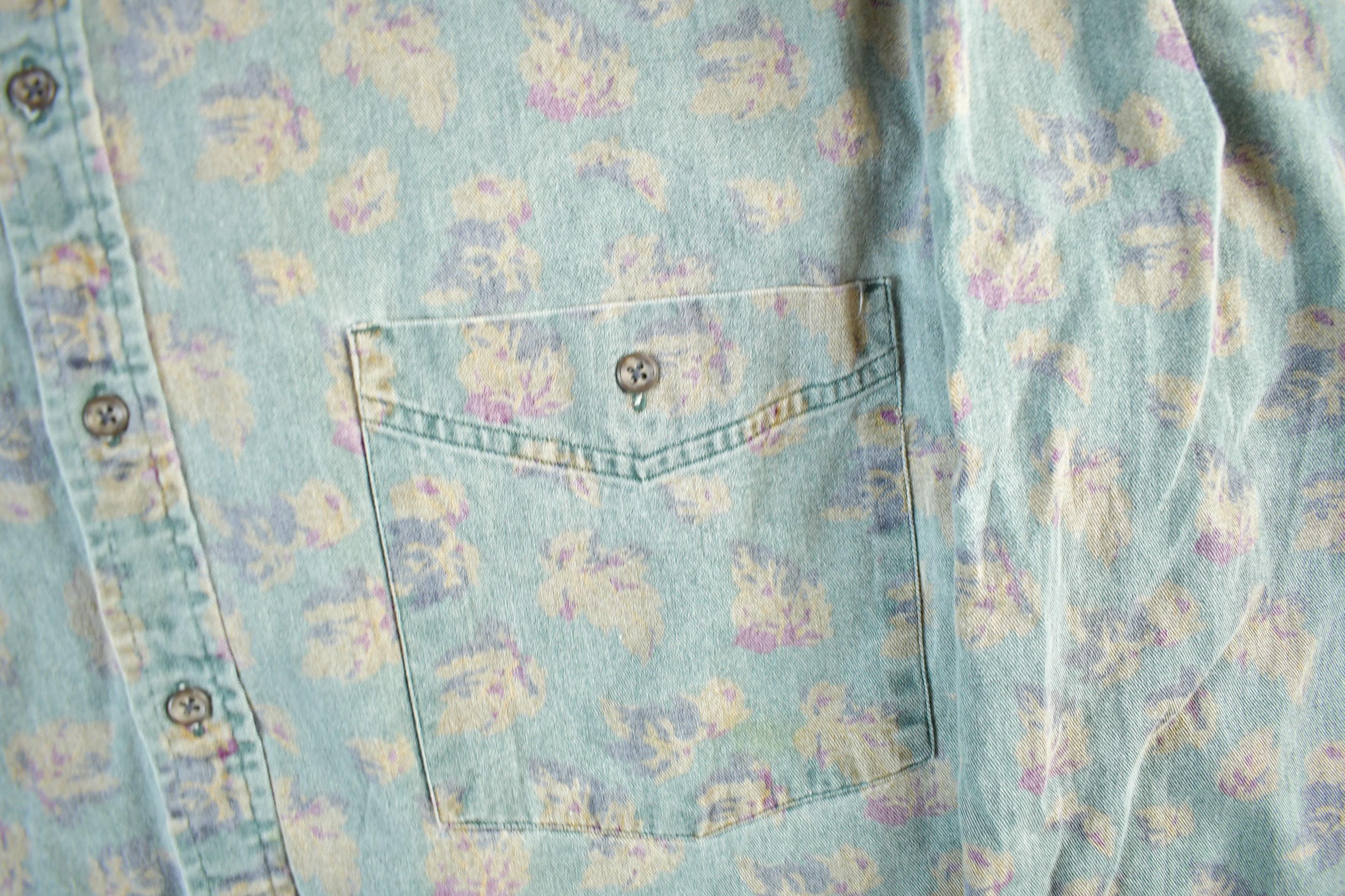 Vintage 1990s Eddie Bauer Floral Button Up Shirt Men's XL