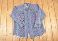 Vintage 1990s Panhandle Slim Abstract Button Up Shirt Men's XL