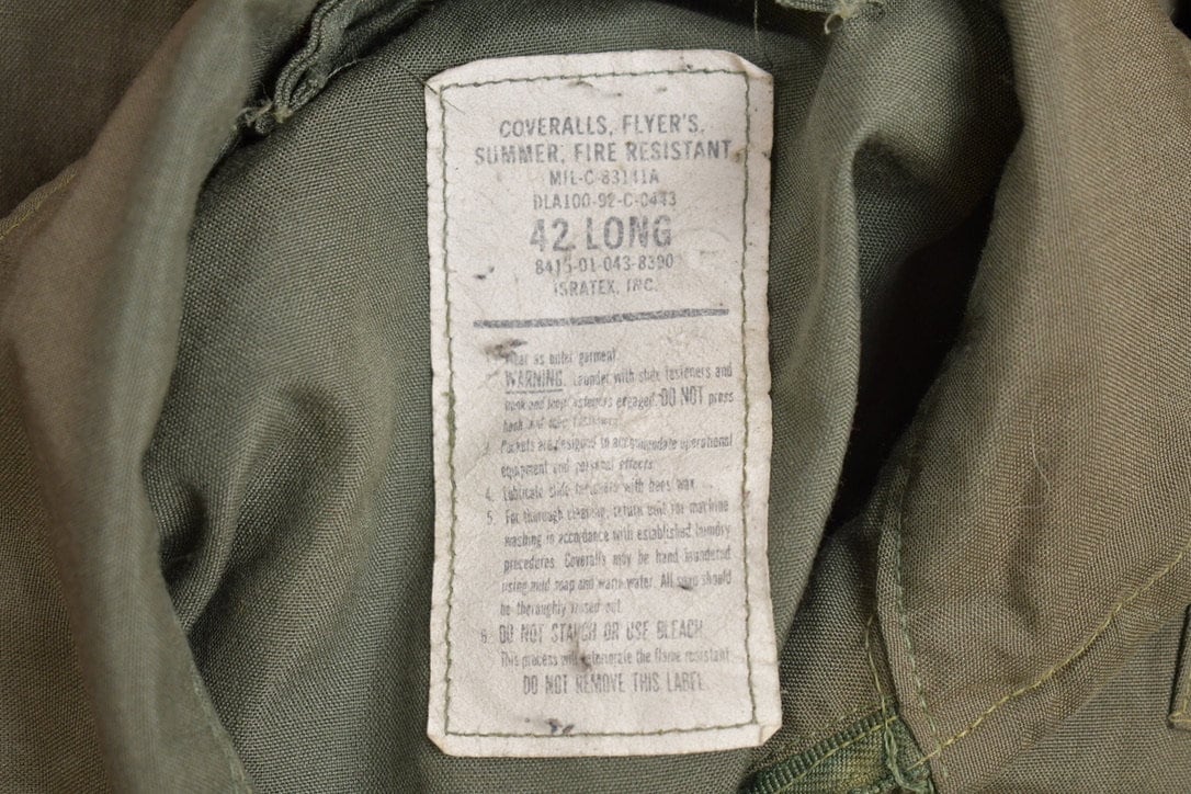 Vintage 1992 Military Flyer Coverall Jumpsuit
