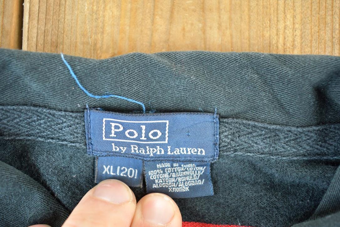 Vintage 1990s Polo Ralph Lauren Striped Button Up Shirt Youth XL