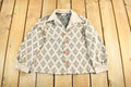 Vintage 1970's Argyle Pattern Button Up Shirt Women's Medium