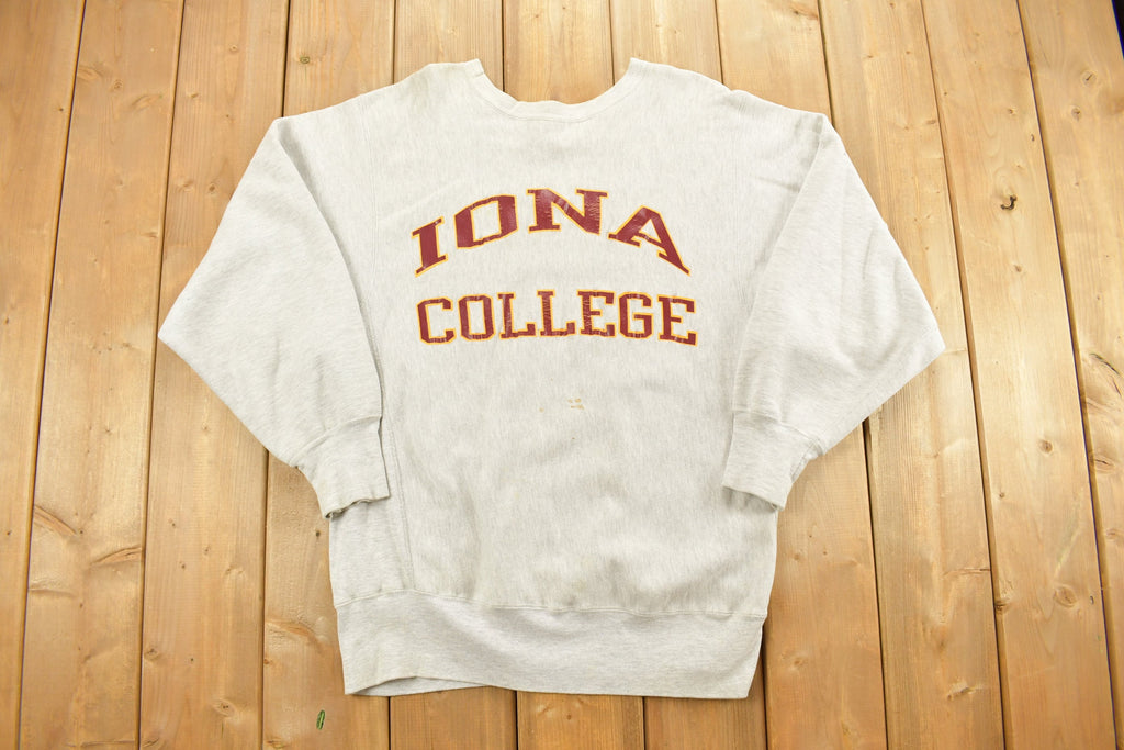 Vintage 1990s Iona College Champion Reverse Weave Crewneck