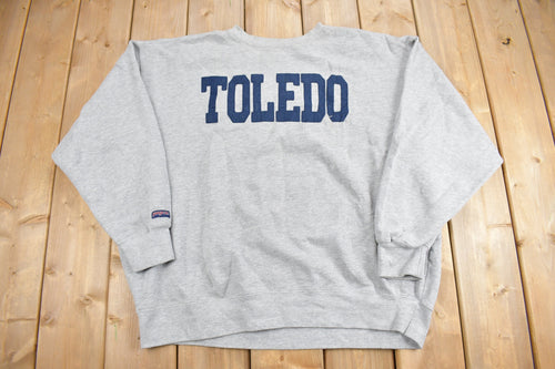 Vintage 1990s University of Toledo Collegiate Crewneck / Embroidered / NCAA Sweatshirt / Sportswear / Americana / Souvenir