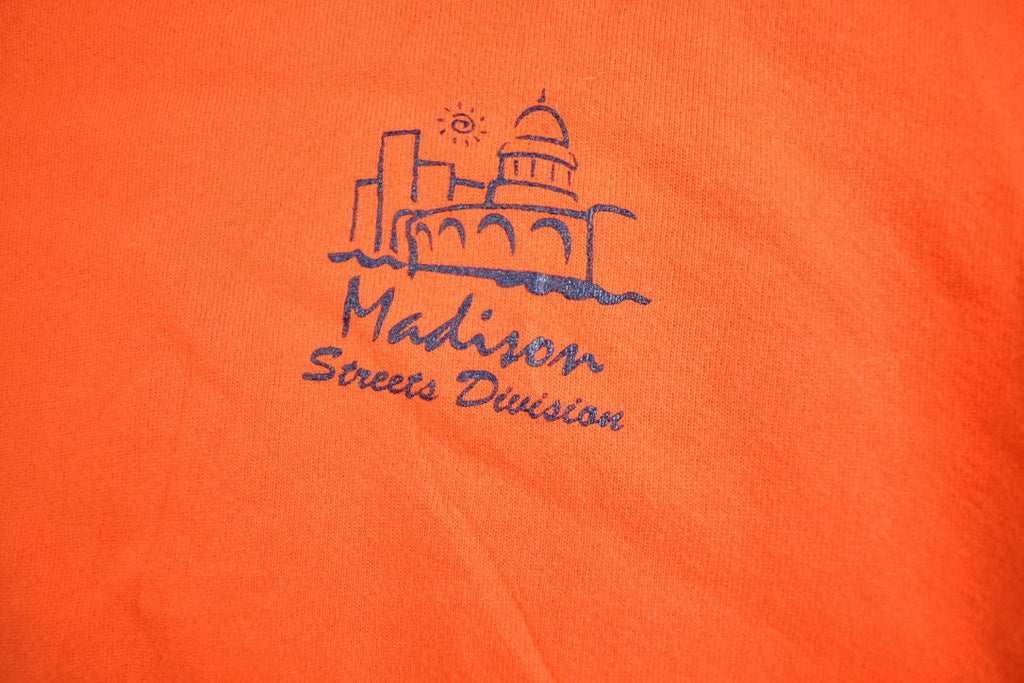 Vintage 1990s Madison Wisconsin Streets Division Souvenir Crewneck Sweatshirt Made In USA