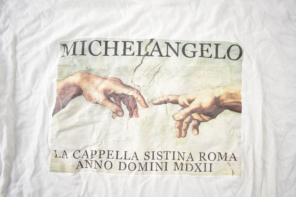 Vintage 1980s Michel Angelo Sistina Roma Graphic T Shirt Made In USA Size L