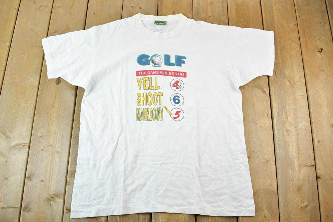 Vintage 1990s Mac Birdie Souvenir Golf Single Stitch Graphic Print T-Shirt Made In USA