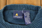 Vintage 1990s Liz Sport Embroidered Flower Bunch Knit Crewneck Sweater Women's M / 90s Knitted Sweatshirt / Vintage Preppy Knits
