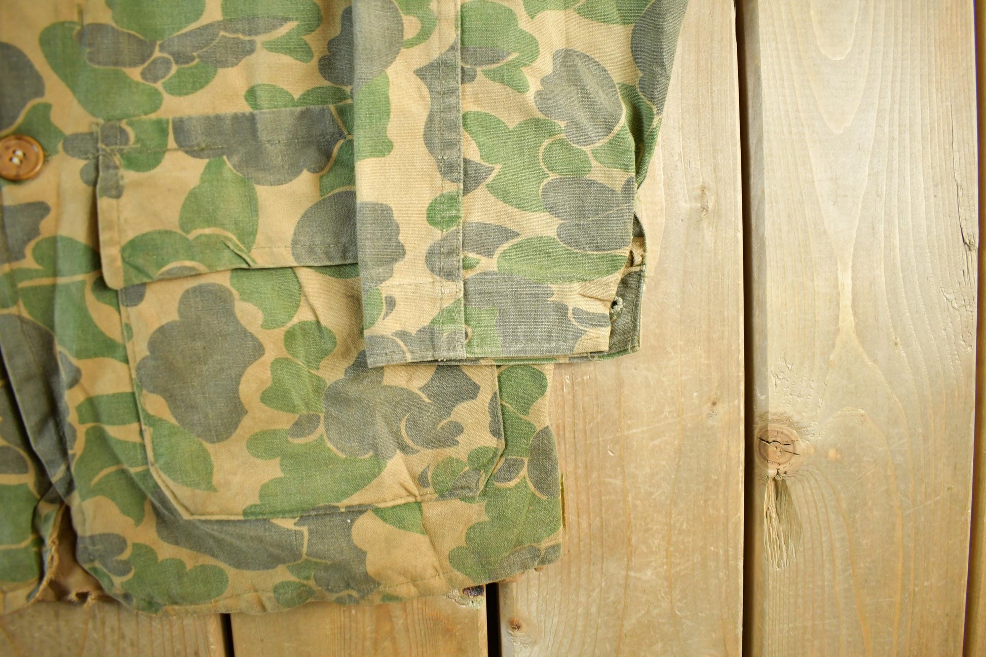 Vintage 1960s Bullseye Bill Duck Camo Canvas Hunting Jacket Men's Small  Vintage Chore Coat  Outdoors  Vintage Workwear  True Vintage