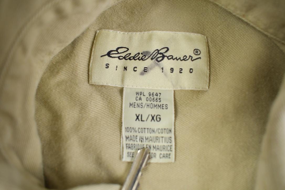 Vintage 1990s Eddie Bauer Embroidered Logo Button Up