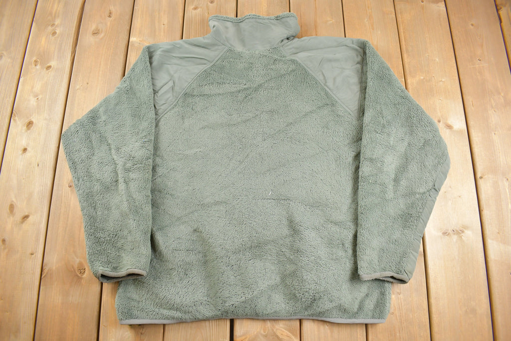 Vintage 1990s Military Cold Weather Fleece Sweater / Army / Gen III / Army Jacket / Polartec / Deep Pile Fleece / Size Large Regular