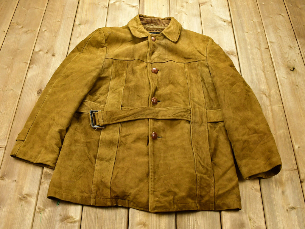 Vintage 1980s Cresco Suede Leather Jacket Size 42