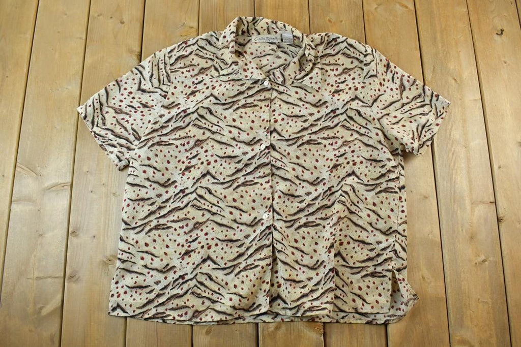 Vintage 1990s Tiger Hunting Button Up Shirt