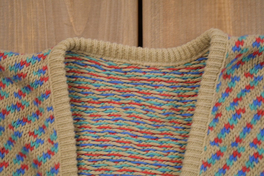 Vintage 1980s Knitted Cardigan Sweater Vest
