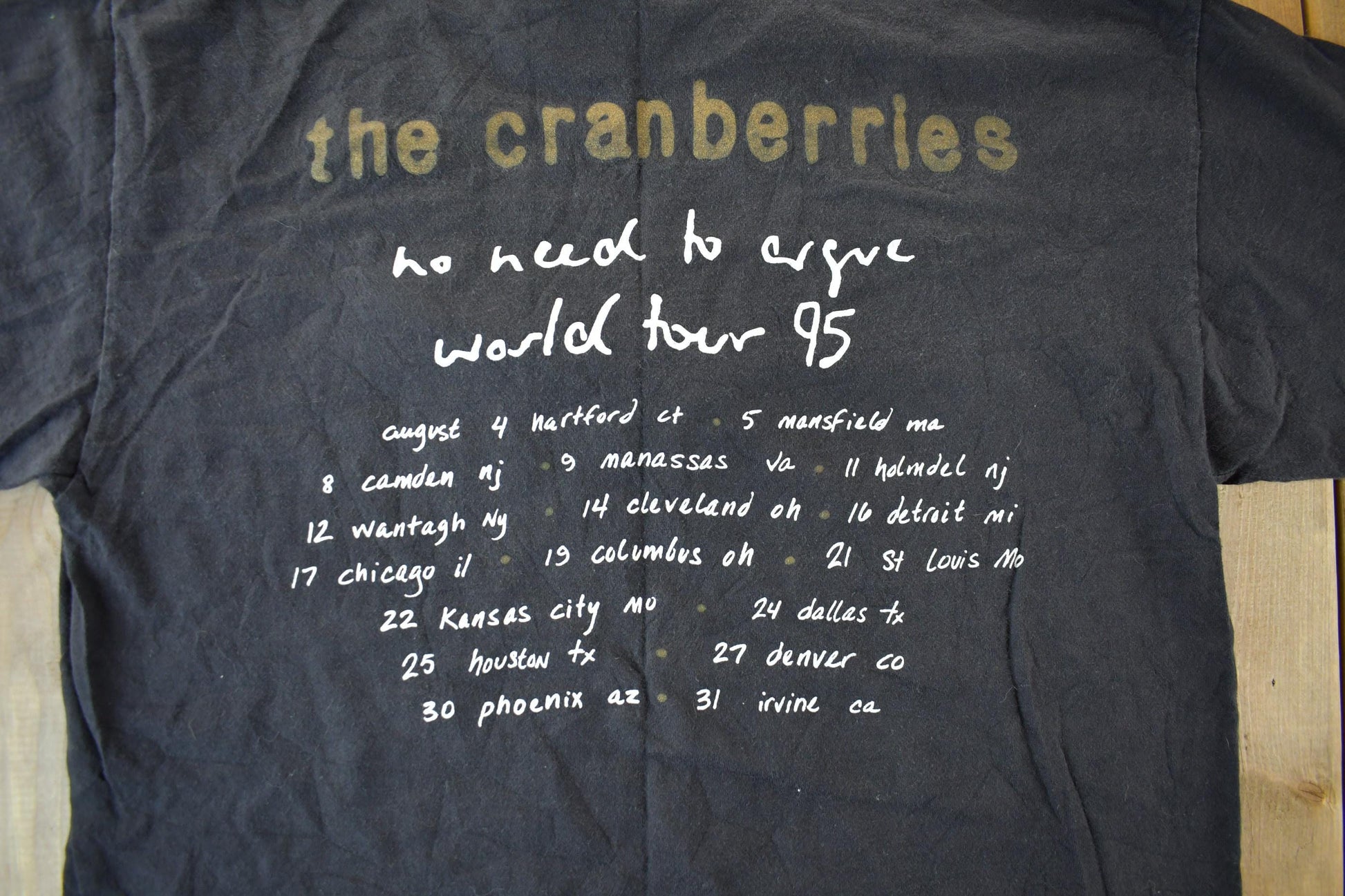 Vintage 1995 The Cranberries Tour Band T-Shirt