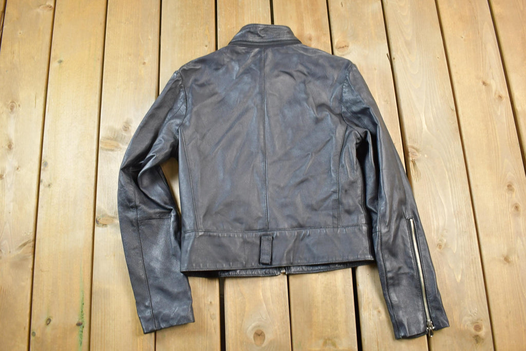 Vintage 1990s Xntrik Sports Leather Bomber Motorcycle Jacket