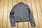 Vintage 1990s Xntrik Sports Leather Bomber Motorcycle Jacket