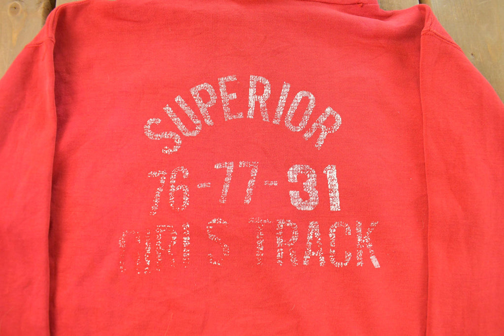 Vintage 1970s Superior Girls Track Russell Athletics Blank Hoodie Men's Small