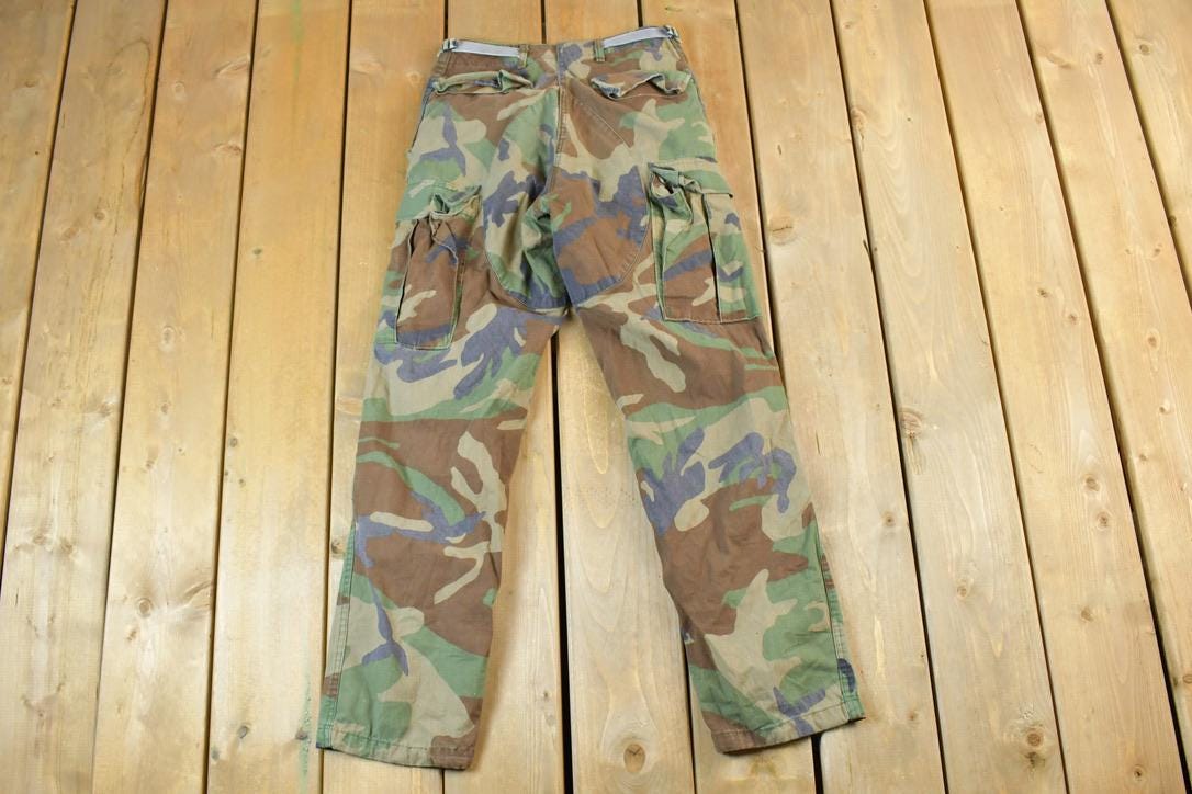 Vintage 1980s Army Camouflage Cargo Pants Size 26 x 27
