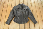 Vintage 1990s Rocky Mountain Hide Leather Motorcycle Jacket Women's S