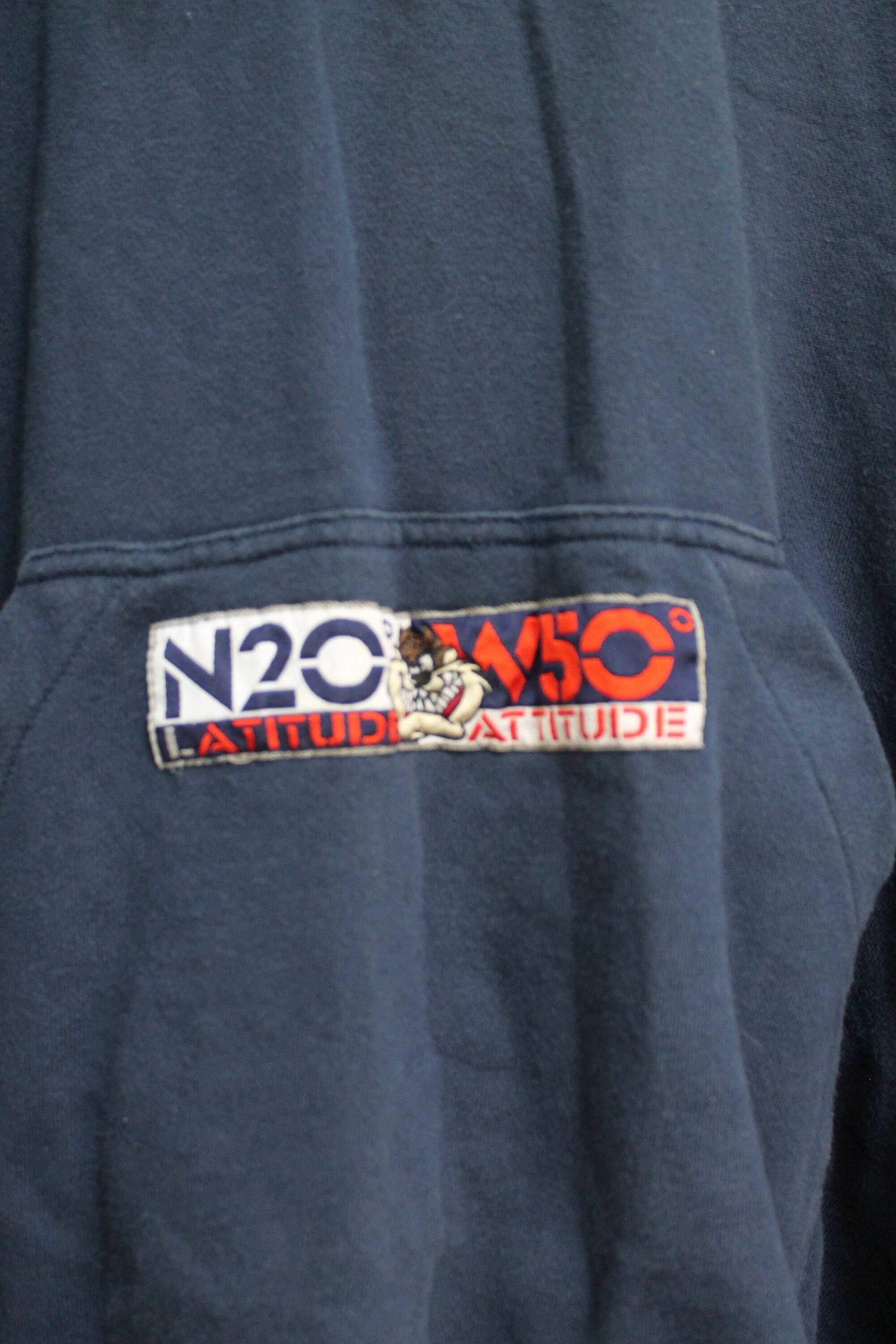 Vintage 1990s Looney Tunes Tzmanian Devil Quarter Zip Hoodie / Warner Bros / Vintage Hoodie / Attitude / 90s Taz