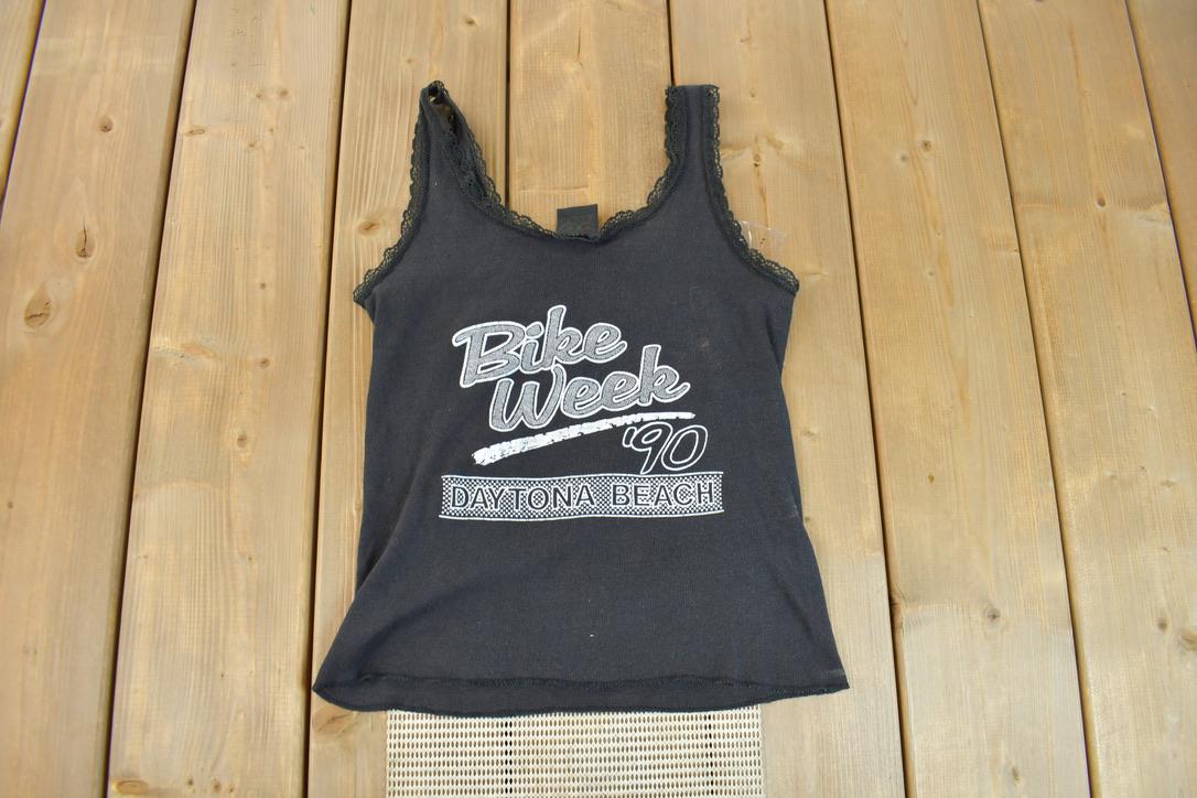 Vintage 1987 Daytona Beach Bike Week Harley Davidson 3D Emblem Women's Shirt /