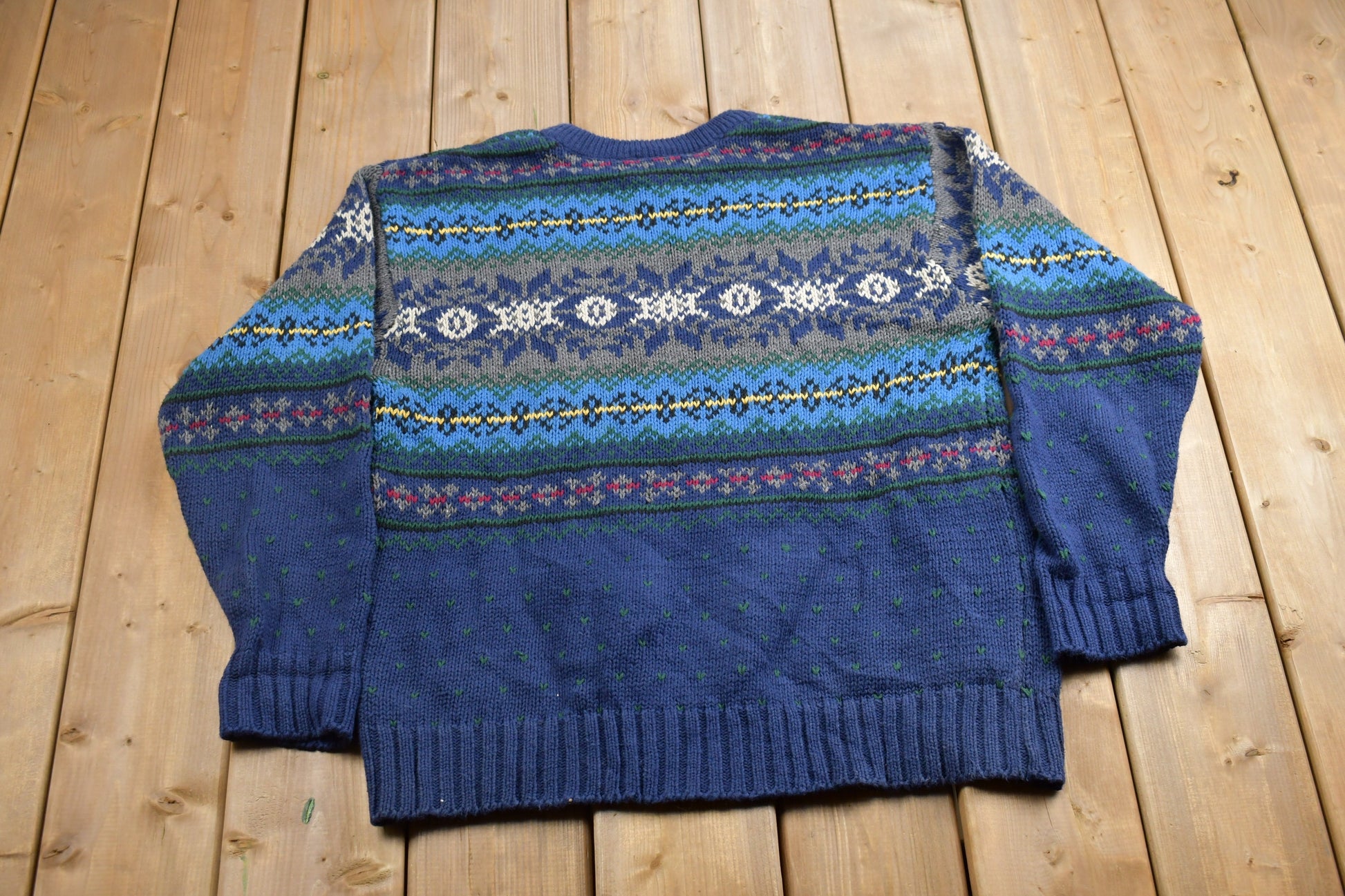 Vintage 1990s Aeropostale Knitted Crewneck Sweater / Vintage 90s Crewneck / All Over Pattern / Colorful / Sweatshirt / Abstract Pattern