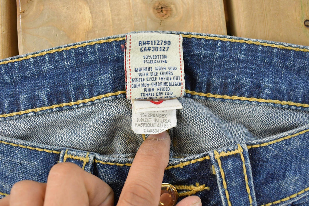 Vintage Y2K True Religion Low Rise Flare Jeans Women's 29 x 31 / Bell Bottom / Y2K Style / Embroidered Jeans / 2000s / Contrast Stitching