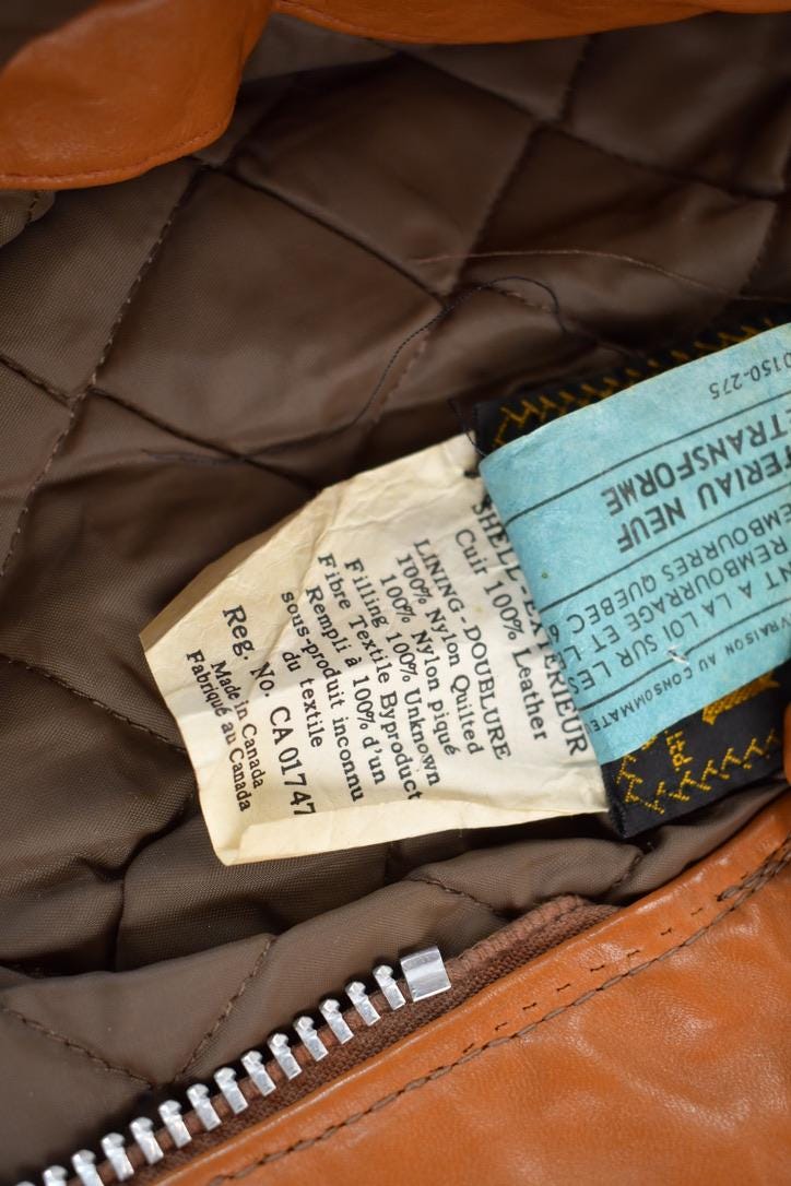 Vintage 1970s Golden Crown By Bristol Burnt Orange Leather Coat