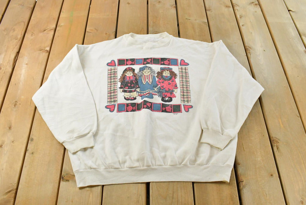 Vintage 1990s Cute Dolls Crewneck Sweatshirt Men's Large