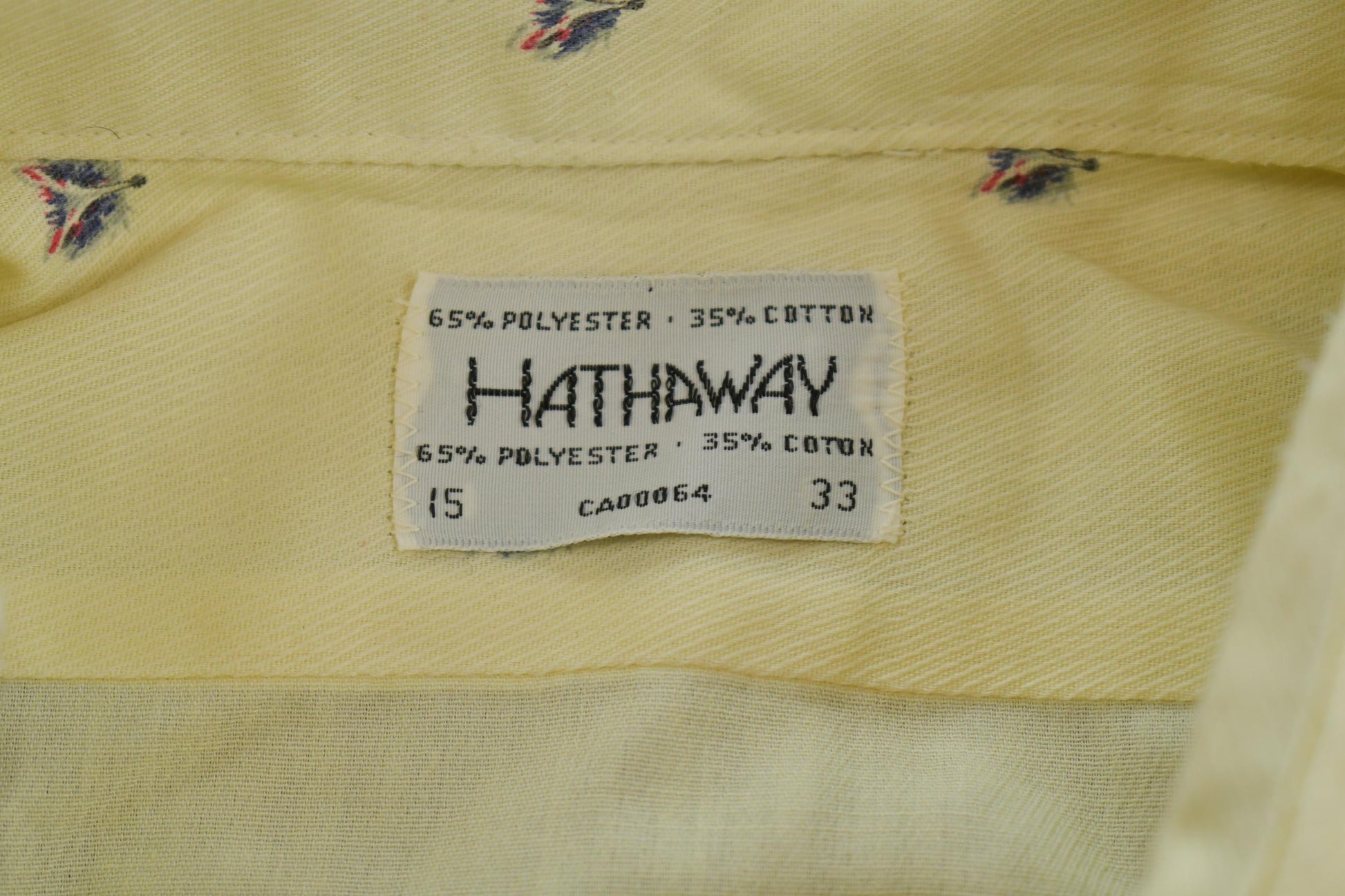 Vintage 1980s Hathaway Fox Patterned Long Sleeve Formal Casual Button Up