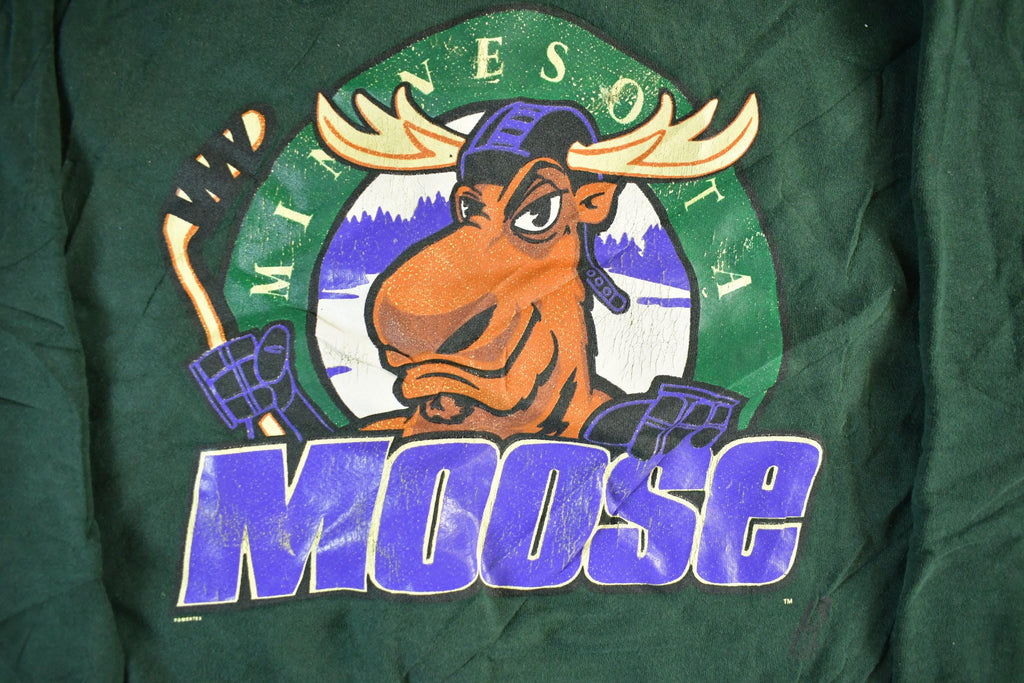 Vintage 1990s Minnesota Moose IHL Hockey Crewneck Sweatshirt Mens XL