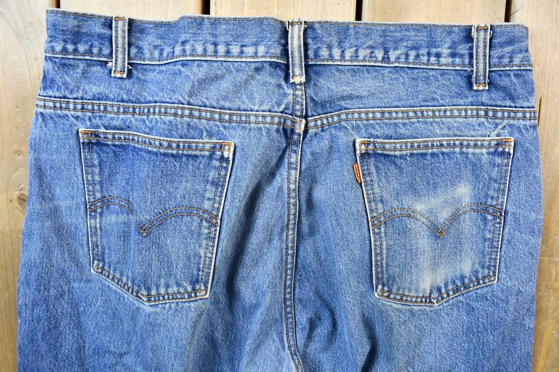 Vintage 1990s Orange Tab Levis Denim Jeans Size 35 x 28
