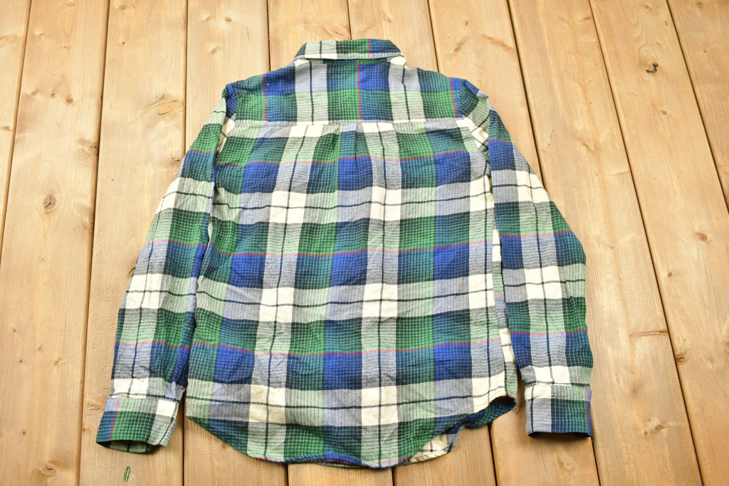 Vintage 1990s Bdg Plaid Womens Flannel Button Up Shirt